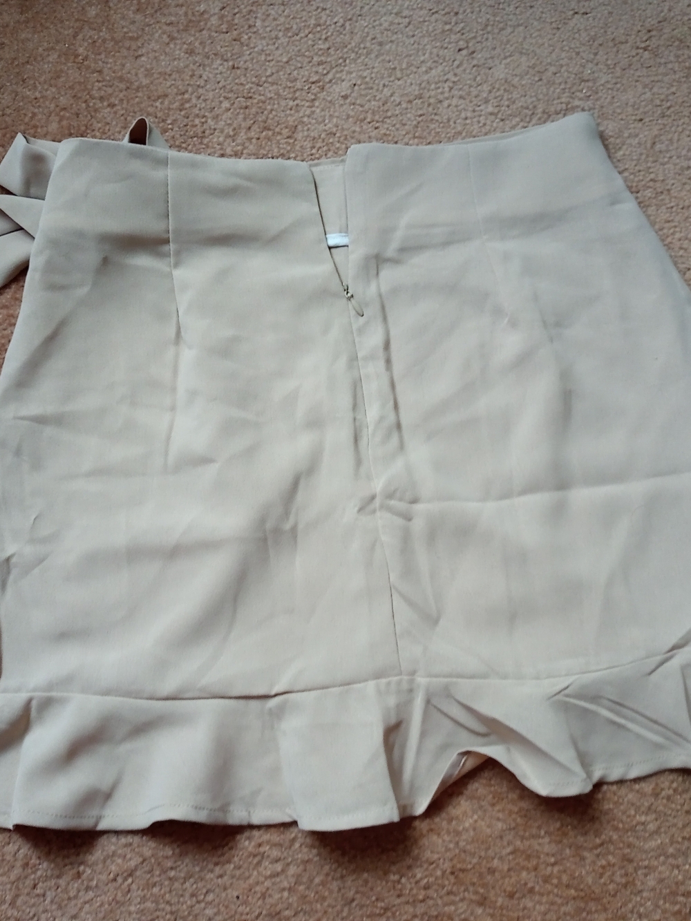 Women's Cream Wrap Skirt with Tie Waist - Picture 2 of 2